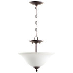 Quorum - Quorum 2810-13186 Spencer - Two Light Dual Mount Pendant - Shade Included: TRUE* Number of Bulbs: 2*Wattage: 75W* BulbType: Medium* Bulb Included: No