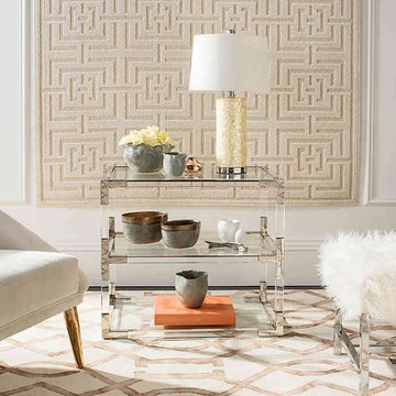 Modern Glass and Lucite Side End Tables