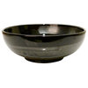 Glossy Black Porcelain Serving Bowls, 8"
