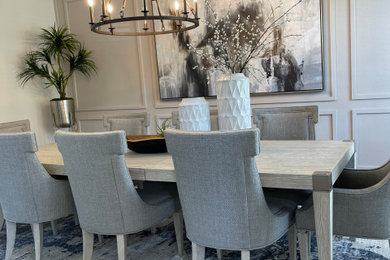 Design ideas for a transitional dining room in Houston.