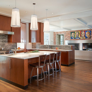 Moderne Kuchen Mit Dunklen Holzschranken Ideen Design Bilder Houzz