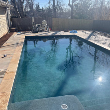 Small Concrete Pool with Travertine Coping