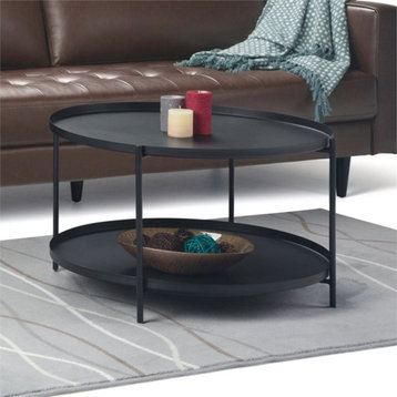 Simpli Home Monet Industrial 32 " Metal Metal Coffee Table in Black
