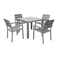 CorLiving Gallant 5-Piece Sun Bleached Gray Outdoor Dining Set