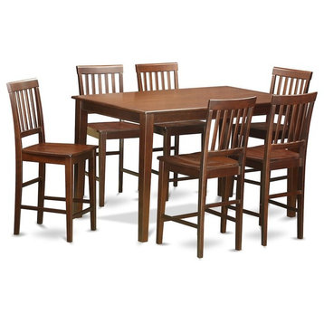 7-Piece Counter Height Table Set, Pub Table and 6 Bar Stools