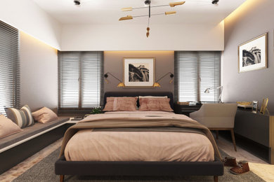 Inspiration for a contemporary bedroom remodel in Bengaluru