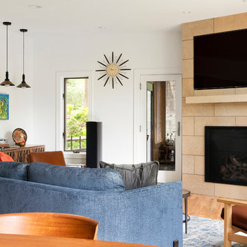 Hearth Area - Kasota Stone Fireplace