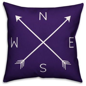 Purple Compass 18"x18" Outdoor Throw Pillow