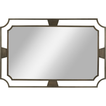 Modern Accents Rectangular Curved Wall Hanging Mirror - Bronzed
