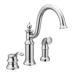 Waterhill&reg; One-Handle Kitchen Faucet with Soap Dispenser and Side Spray - Products