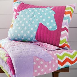 Garnet Hill - Pony Up Sham - Standard - Pony - Kids Bedding