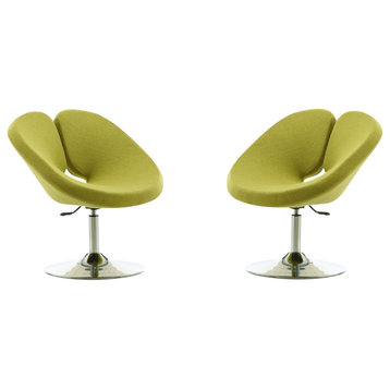 Manhattan Comfort Perch Wool Blend Adjustable Chair, Green, Set of 2