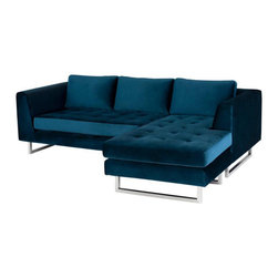 Nuevo - Midnight Blue / Silver - Sectional Sofas