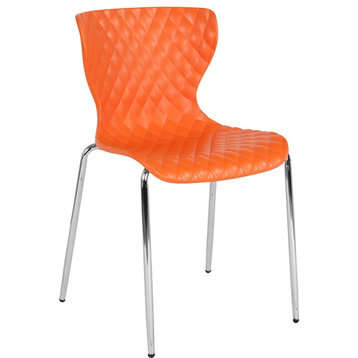 Flash Furniture Lowell Design Orange Plastic Stack Chair - LF-7-07C-ORNG-GG
