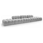 Meridian Furniture - Ames Boucle Fabric Modular Sofa, Grey, 4-Piece: 4 Armless Chair, 2 Ottoman - Introduce a touch of modern sophistication to your living area with the exquisite Ames Boucle Fabric Sectional. With plush grey boucle fabric and unique design, it will elevate the visual appeal of your living space. This elegant and captivating sectional can be mixed and matched with other pieces from the collection to create an endless array of stunning looks. So, get ready to transform your living area into an inviting and stylish haven with the Ames Boucle Fabric Sectional.