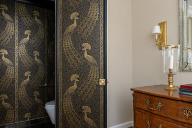 Inspiration for a transitional powder room remodel in New York