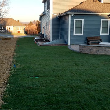 Retaining Wall, Grading, Sod Installation, & Paver Edging - Dickson City, PA