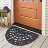 A1HC Rubber Pin Mat Indoor/Outdoor Heavy Weight Durable Doormat 18"X30", Black