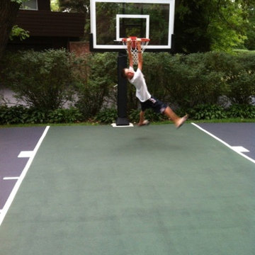 Gene M's Pro Dunk Gold Basketball System on a 50x25 in Lake Forest, IL