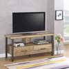 48" TV Console with 2 Drawers, Weathered Pine and Black
