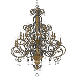 Quoizel - Marquette 20-Light Chandelier, Heirloom - With a subtle smattering of multifaceted crystal drops this refined design is worthy of a French parlor and nearly as romantic as Paris itself. The beautiful Heirloom finish is a deep bronze with rich gold highlights.