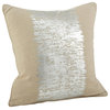 Metallic Banded Design Throw Pillow With Down Filling