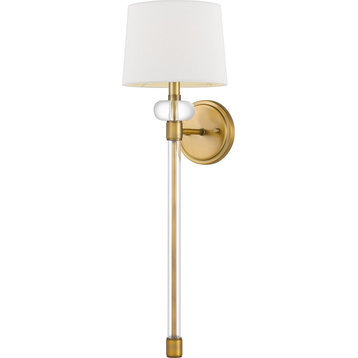 Quoizel Barbour 1 Light Wall Sconce, Weathered Brass