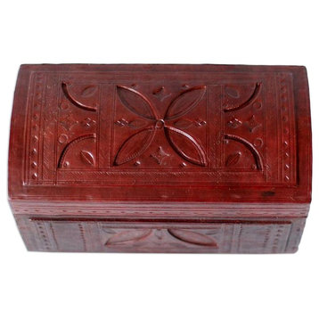 The Garden Mahogany and Leather Decorative Box