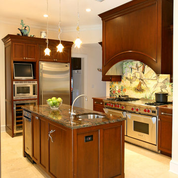 Dramatic Remodel with Mosaic Mural Backsplash
