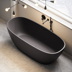 Monaco Charcoal Freestanding Stone Bath 1700mm - Baths