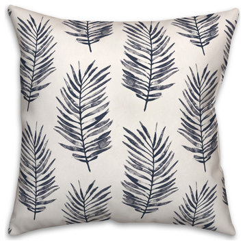 Blue Fern Pattern 18x18 Indoor/Outdoor Pillow