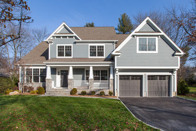 Inspiration for a transitional exterior home remodel in New York