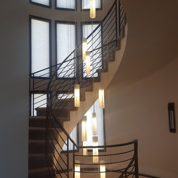 CONTEMPORARY FOYER LIGHTING, MODERN ENTRY CHANDELIER FOR HIGH CEILING FOYER