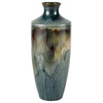 Elk Home - Elk Home S0017-8105 Roker Vase, Large - Elk Home S0017-8105 Roker Vase - Large. The classic shape of the Roker large vase has been given an earthy, organic twist, perfect for adding depth and contrast to a display area. Its rich reactive glaze in blues and browns will appear slightly differnet on each piece. Collection: Roker. Style: Transitional. Primary Color/Finish: Green Reactive. Primary Color/Finish Family: Green. Primary Material: Earthenware. Dimension(in): 8(W) x 8(Depth) x 20(H). Prop65: Yes. Prop65 Chemical: Lead. Prop65 Complication: Cancer and Reproductive.