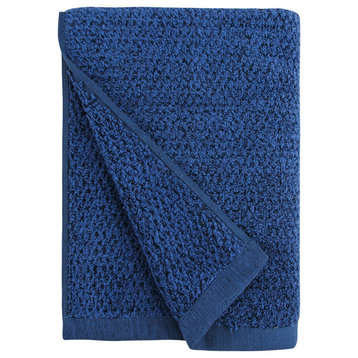 Everplush Diamond Jacquard Bath Towel, Navy Blue