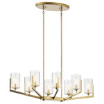 Kichler - Kichler Nye Oval 8-LT Chandelier 52315BNB - Brushed Natural Brass - The Nye™ 14.75in. 8 light oval chandelier features a mid century modern design in Brushed Natural Brass and clear glass. A perfect addition in several aesthetic environments including contemporary and transitional.