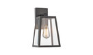 Leodegrance 1 Light Black Outdoor Wall Sconce 14" High, Textured Black