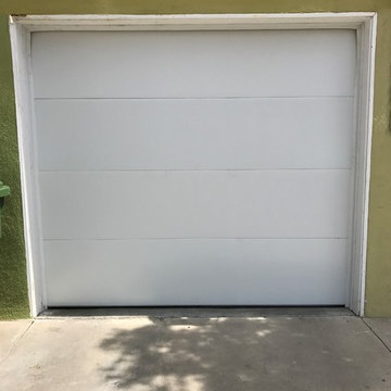 White Flush Panel Overhead Door