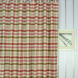 Paroo Cotton Blend Middle Check Tab Top Curtains & Drapes Heading Style - Curtains