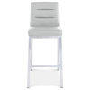 Lynx Counter Height Contemporary Stool With Metal Base, Gray