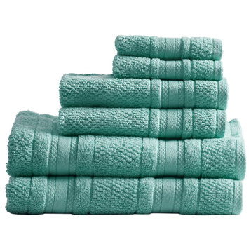 Madison Park Essentials Adrien Lightweight 6-Piece Bath Towel Set, Blue, Teal