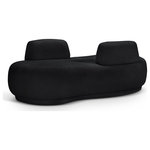 Meridian Furniture - Argyle Upholstered Chaise/Loveseat, Black, Teddy Fabric - Comfort takes a cozy spot in the limelight when you bring home this lovely Argyle black teddy fabric chaise/loveseat. Embrace the softness of faux shearling with backs on opposite sides, offering versatile seating arrangements in a contemporary design. Whether lounging solo or cuddling up with a loved one, its inviting texture and modern silhouette create a sanctuary of relaxation. Perfect for cozy corners or spacious living areas, this piece combines warmth with understated elegance for a truly comforting experience.