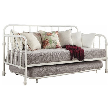 Coaster Marina Transitional Twin Metal Daybed with Trundle in White