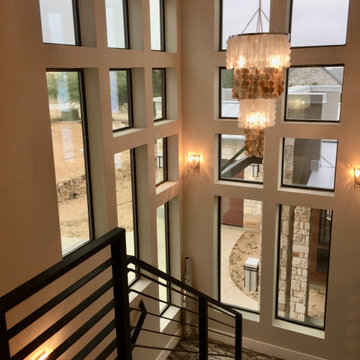 stairwell with windows