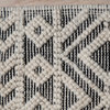 EORC Black Handwoven Wool Durrie Kilim Rug 5' x 8'