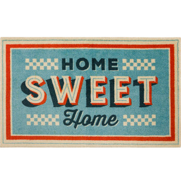 Home Sweet Home Area Rug, Light Blue, 2' x 3' 4"