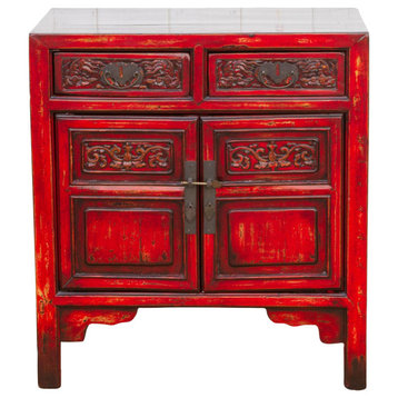 Qing Dynasty Style Carved Cabinet