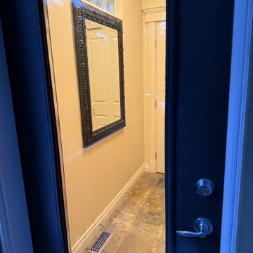Clear Security Film on Three Glass Entry Doors and a Sidelight