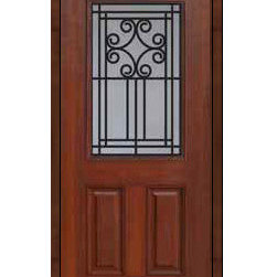 House Single Door 80 Fiberglass Novara 2 Panel 1/2 Lite - Front Doors