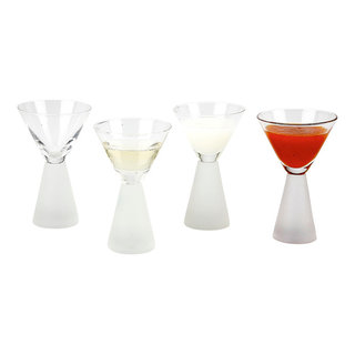 Aqua Vitae Martini Glass Set of 2. Crystal Glassware, Triangle